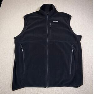 Solaris Mens 2XL Black Fleece Vest Zip Front Outdoor Casual Lightweight Warm